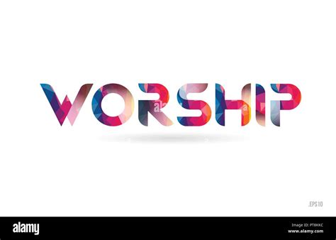 Worship Colored Rainbow Word Text Suitable For Card Brochure Or