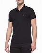 Lyst - Saint Laurent Pique Logo Polo in Black for Men