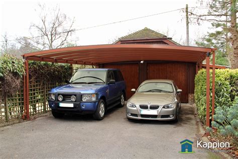 H with corrugated solar gray polycarbonate roof. Double Driveway Carport Installed in Salisbury | Kappion Carports