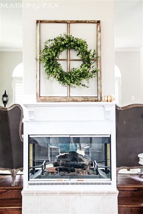 Fall Home Tour Farmhouse Wreath Decor Diy Fireplace Makeover Easy