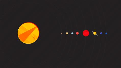 Solar System Sun Planets Minimalist 4k 2754