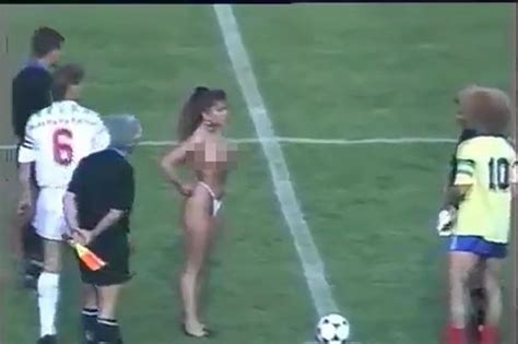 Topless Beauty Kicked Off Colombia Vs Hungary Match To Celebrate Women