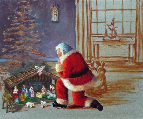 Kneeling Santa Painting At Explore Collection Of