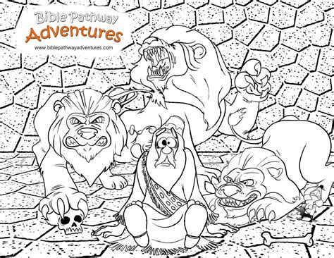 Free Bible Coloring Page Daniel In The Lions Den 어린이