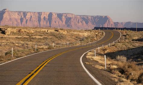 Curvy Two Lane Road Highway Biway Desert Southwest United States Stock