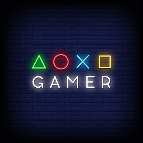Premium Vector Gamer Neon Signs Style Text