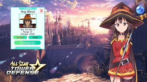 Roblox All Star Tower Defense 🌟 Megumin Mag Bless Showcased 🌟 Youtube