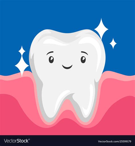 Smiling Clean Healthy Tooth Royalty Free Vector Image