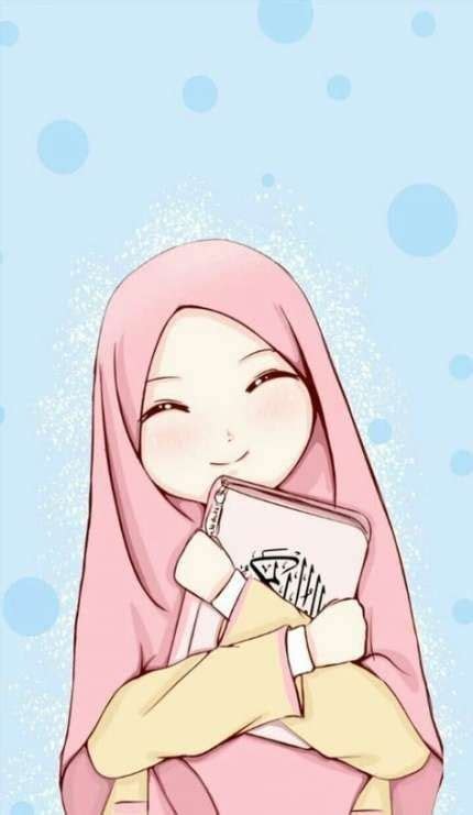 Hijab wallpaper muslimah cartoon beautiful smile cute. Pin oleh تاج الوقار di مقتبسات | Ilustrasi karakter ...