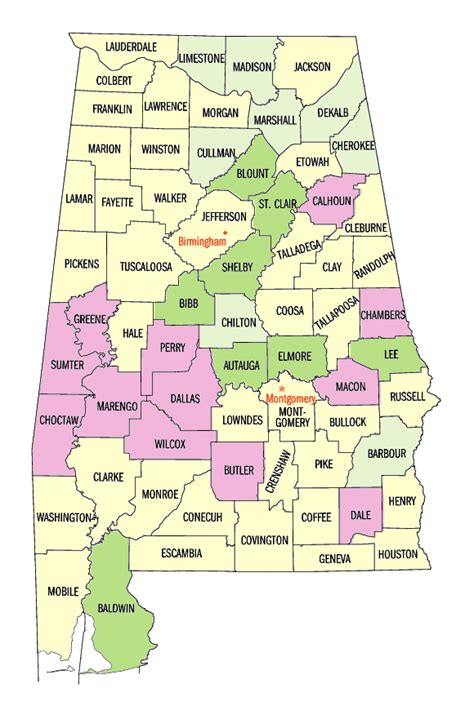 Alabama Population Percent Change 1990 To 2000