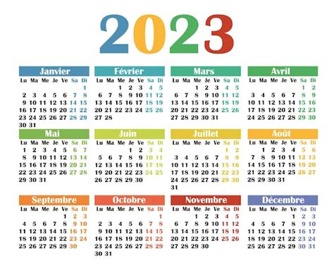 Premium Vector Calendar For 2023 In French