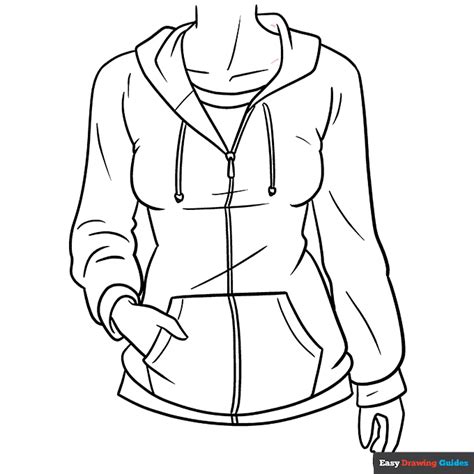 Anime Hoodie Coloring Page Easy Drawing Guides