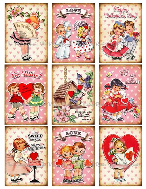 Instant Download Printable Digital Collage Sheet Valentines Day