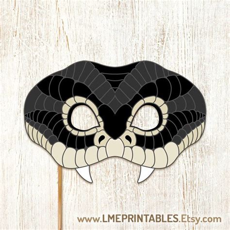 Black Mamba Snake Printable Mask Diy Costume Reptile Lizard Etsy In