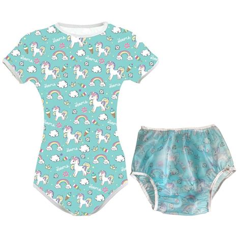Adult Baby Bodysuit Sissy Snap Crotch Pajamas Abdl Onesie Pvc Diaper