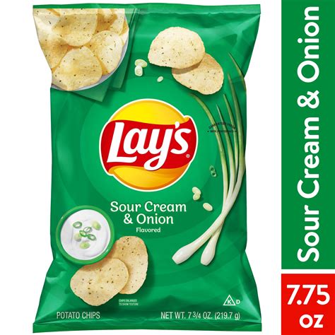 Lays Potato Chips Sour Cream And Onion Flavor 775 Oz Bag