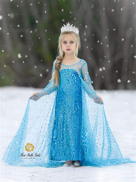 Girls Elsa From Frozen Inspired Halloween Costume Dress Mia Belle Baby