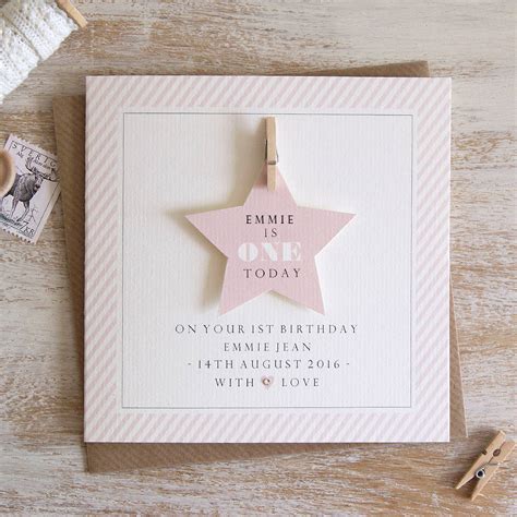Browse our selection of 1st cards and find the perfect design for you—created by our community of independent artists. personalised star first birthday card by button box cards | notonthehighstreet.com