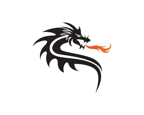 Head Dragon Flat Color Logo Template Vector Illustration 603656 Vector