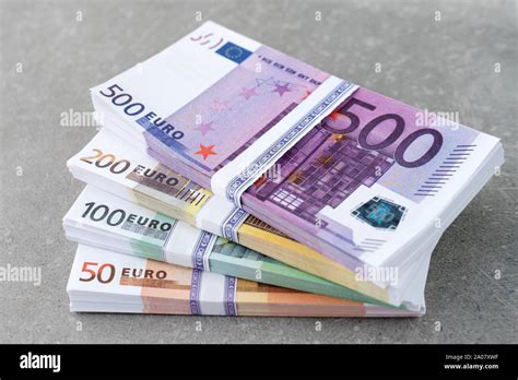 Euro Currency Money Cash Money Euro Bills Stacks Of Euro Notes On