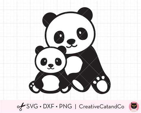 Mom And Baby Panda Svg Cut Files For Cricut Creativecatandco