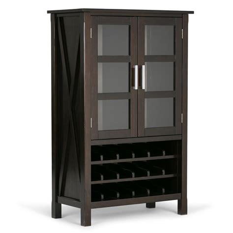 To clean, dust with a dry cloth. Simpli Home Dark Walnut Brown Bar Cabinet-3AXCRGL005 - The ...