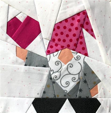 Gnome With Heart Paper Pieced Block Pattern In Pdf Etsy Paper