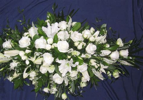 White Casket Spray Funeral Flowers Funeral Sprays Casket Sprays