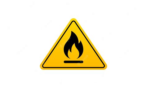 Premium Vector Fire Warning Vector Signflammable Material Vector Caution