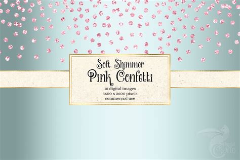 Soft Shimmer Pink Confetti Digital Paper 586404 Patterns Design Bundles