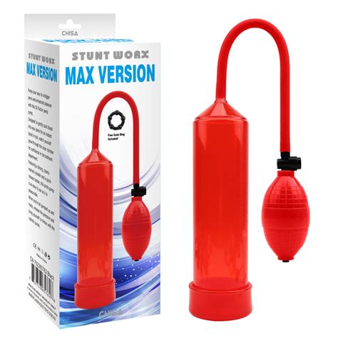 Red Penis Pump Max Enlarger Vacuum Cylinder Hand Pump On