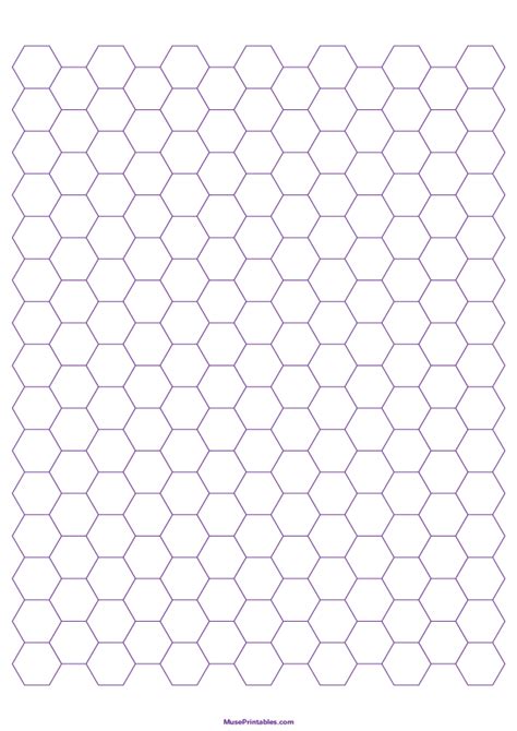 Printable 1 Cm Purple Hexagon Graph Paper For A4 Paper