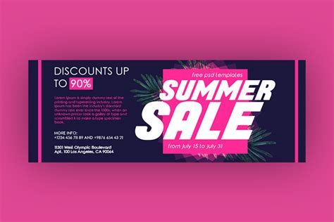 Free Summer Sale Facebook Cover Free Psd Templates