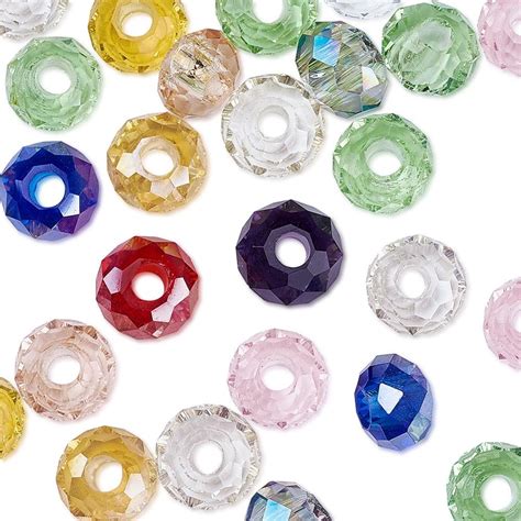 100pcs 8mm 10mm Faceted Glass Beads Rondelle Crystal Beads Large Hole Glass Bead Loose Spacer