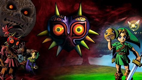Free Download Art Majoras Mask Link Zelda 3ds Release Background