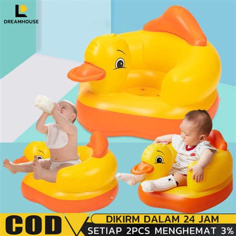 Kursi Duduk Bebek Sofa Bayi Bahan Pvc Music Karakter Bebek Warna Kuning