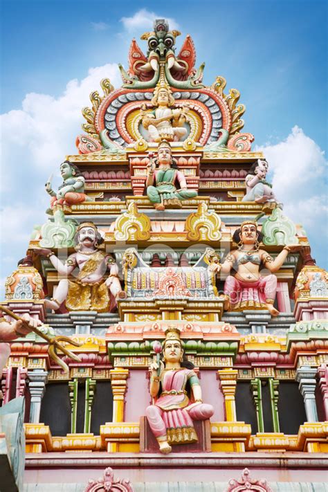 Roof Of Hindu Temple In Mauritius Stock Photo Royalty Free Freeimages