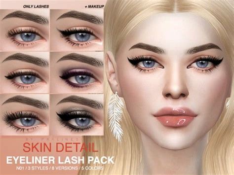 The Sims Resource Skin Detail Lash Pack N01 By Pralinesims • Sims 4