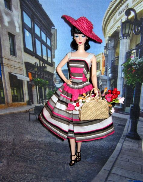 Suburban Shopper Multi Color Striped Dress Barbie Silkstone Fahsion Editor