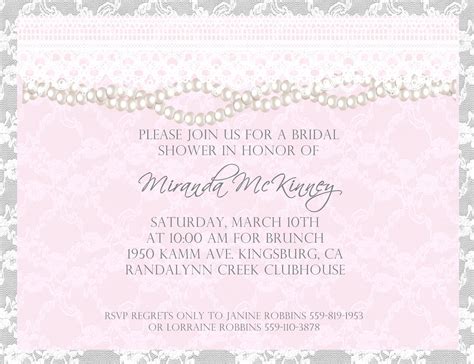 Custom Lace And Pearl Bridal Shower Invitation