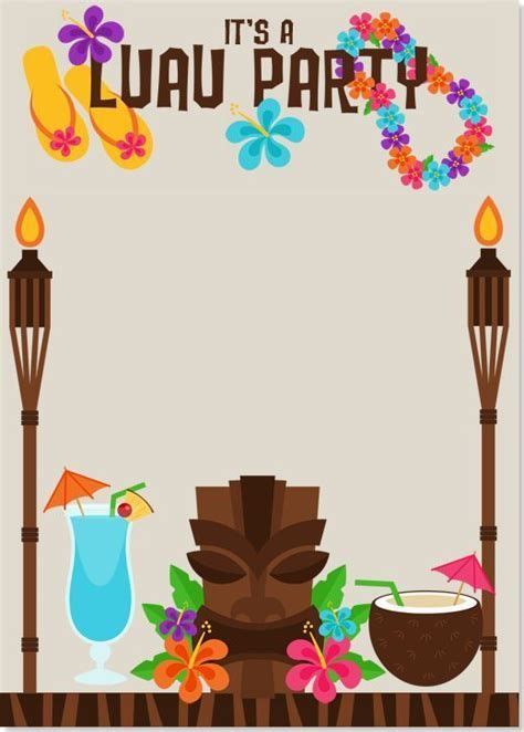 Printable Luau Birthday Invitations Free
