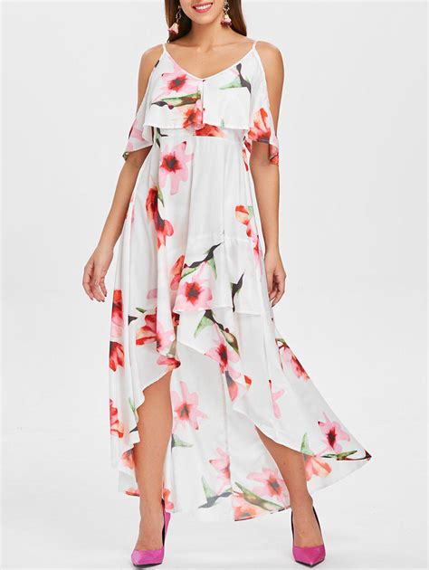 76 Off Floral Print Cami Strap Maxi Flowy Dress Rosegal