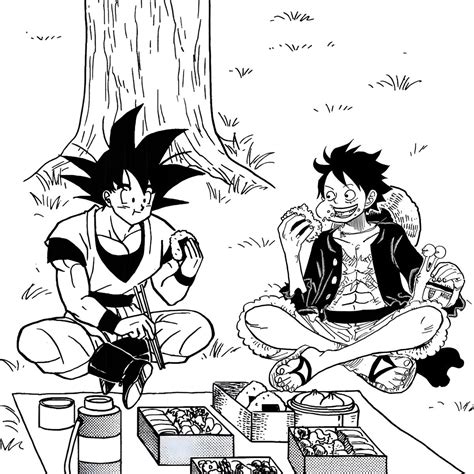 Goku And Luffy Having A Picnic