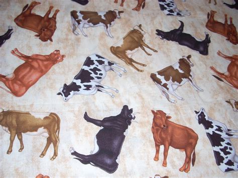 Cow Cotton Fabric 44 Wide Sold By The Yard By Quiltsbylauren