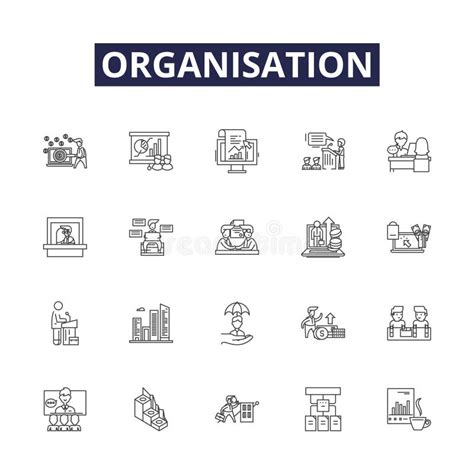 Organisation Line Vector Icons And Signs Structure Order Group Plan