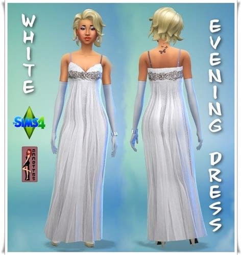 White Evening Dress At Annetts Sims 4 Welt Sims 4 Updates