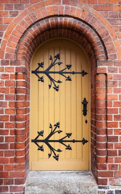Gothic Door In Red Brick Wall Stock Image Image Of House Latvia