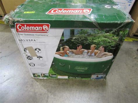 Coleman Saluspa Inflatable Hot Tub Spa Green And White For Sale From