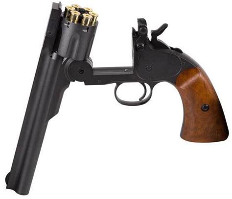 Ags Schofield Co2 177 Pellet Revolver 6 Black Aged Finish With Wood