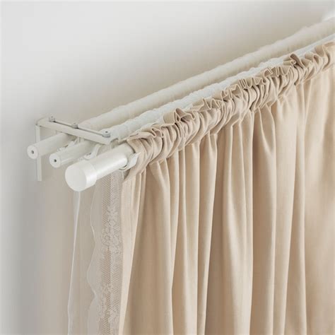 Ikea betydlig double rod assembly and review. HUGAD Curtain rod, white, 83-152" - IKEA